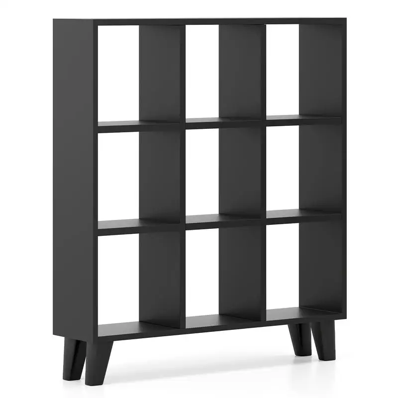 9-Cube Bookcase with 6 Removable Shelves and Raised Support Feet-Black
9-Cube Bookcase with 6 Removable Shelves and Raised Support Feet-Black