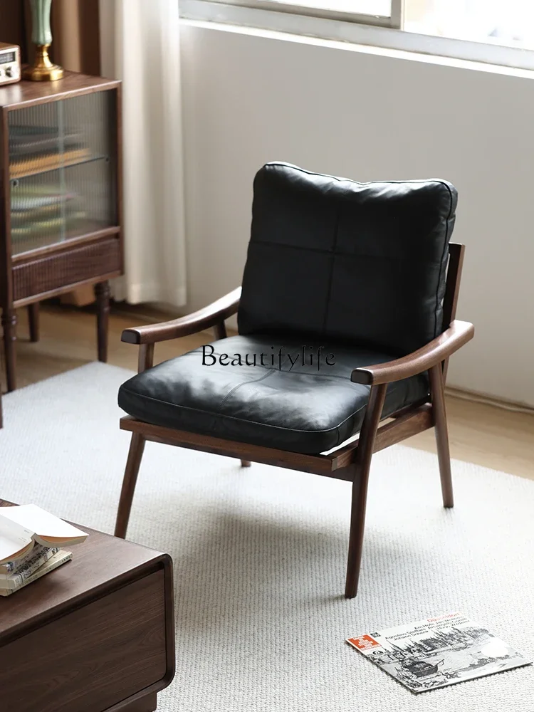 N Black Walnut Wood Lounge Chair Nordic Single-Seat Sofa Chair Italian Light Luxury Designer Furniture
N Black Walnut Wood Lounge Chair Nordic Single-Seat Sofa Chair Italian Light Luxury Designer Furniture