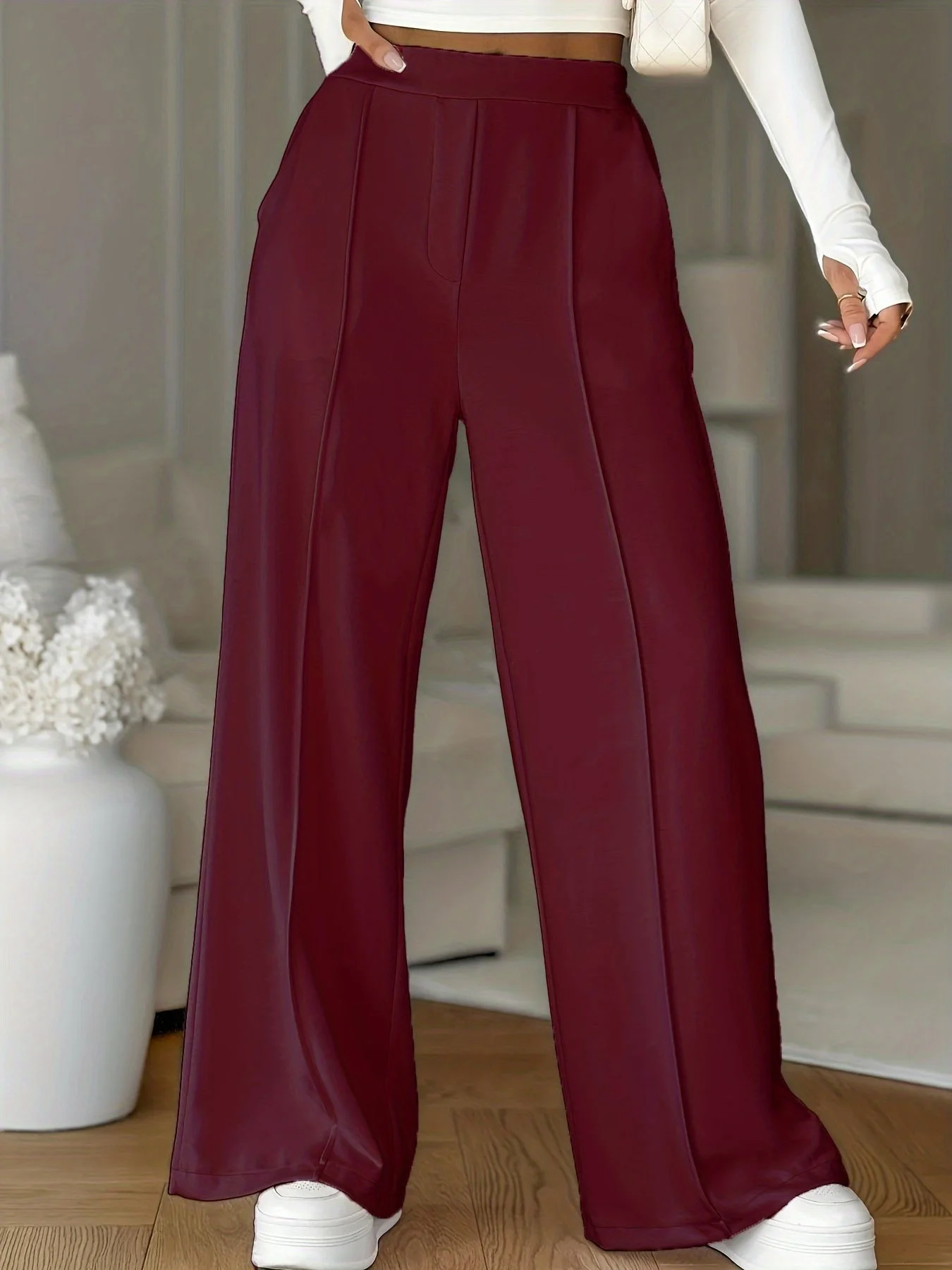 Ox Blood Red Женские тканые однотонные повседневные брюки большого размера на весну и лето Ox Blood Red
Ox Blood Red Женские тканые однотонные повседневные брюки большого размера на весну и лето Ox Blood Red