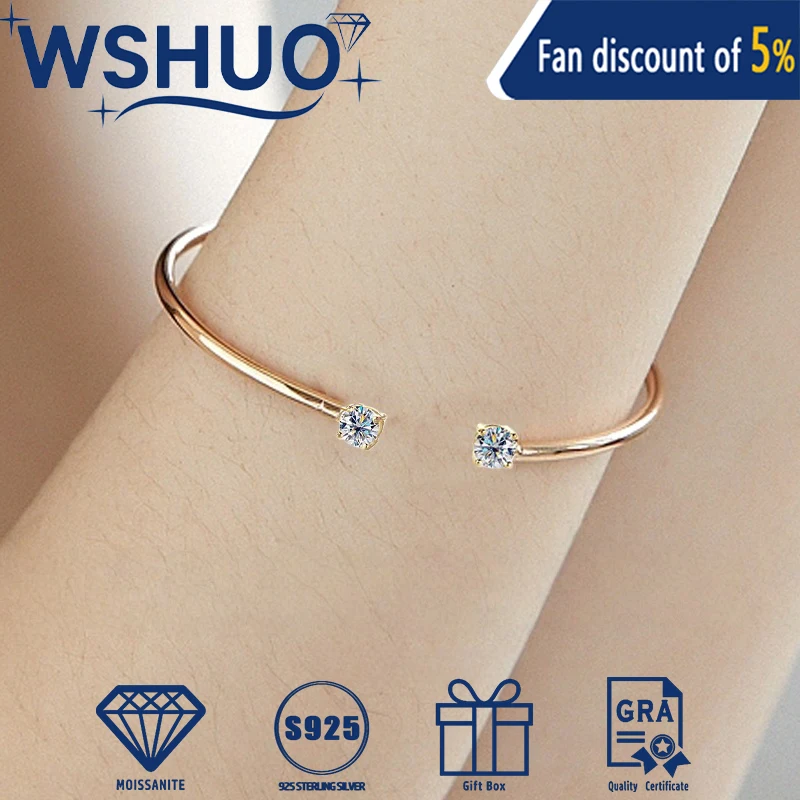 5mm 0.5CT Moissanite Bracelet for Women 100% S925 Sterling Silver Round Cut Diamond Opening Cuff Bangle Fine Jewelry Party Gift
5mm 0.5CT Moissanite Bracelet for Women 100% S925 Sterling Silver Round Cut Diamond Opening Cuff Bangle Fine Jewelry Party Gift