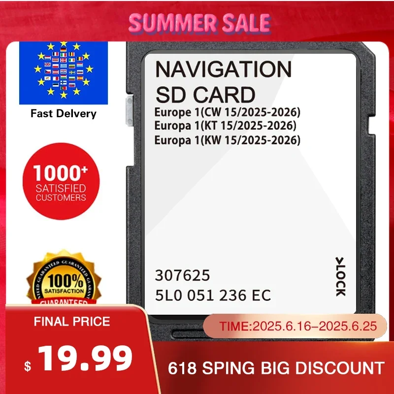 for Skoda Superb Fabia Rapid Yeti Kodiaq Car with Amundsen MIB2 Navi 32GB SD Card Europe map 5L0051236EC 2025-2026 Discover GPS
for Skoda Superb Fabia Rapid Yeti Kodiaq Car with Amundsen MIB2 Navi 32GB SD Card Europe map 5L0051236EC 2025-2026 Discover GPS