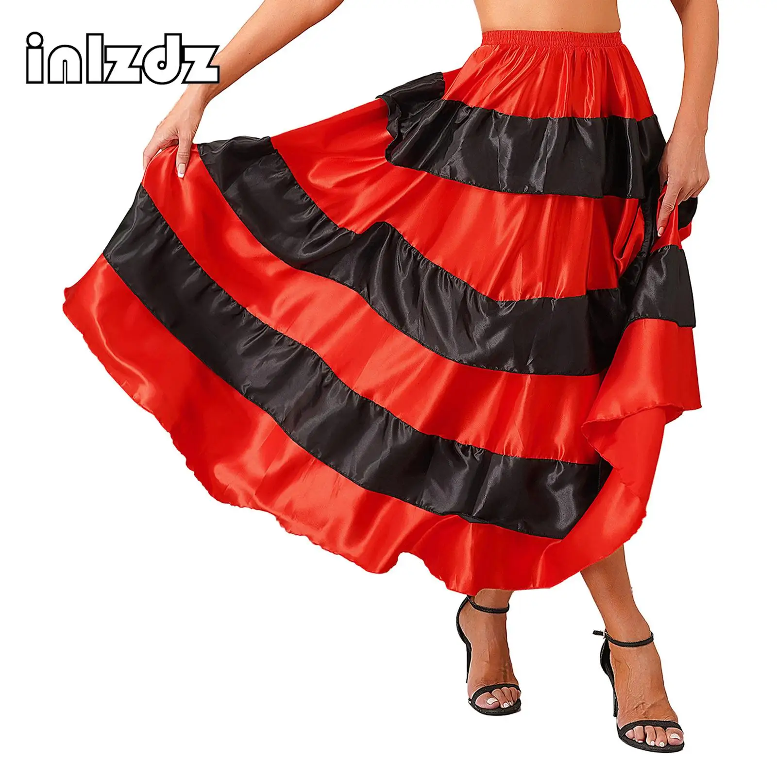 Satin Spanish Flamenco Dance Skirt for Women Black Red Layers Mexico Bull Folkloric Mexican Folklorico Performance Dance Costume
Satin Spanish Flamenco Dance Skirt for Women Black Red Layers Mexico Bull Folkloric Mexican Folklorico Performance Dance Costume