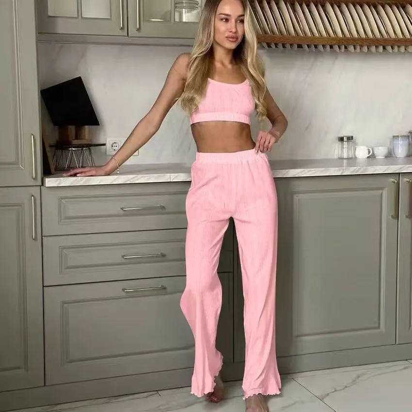 Women Floral 2 Piece Lounge Set Spaghetti Strap Crop Camisole Elastic Waist Wide Leg Pajama Pants Casual Sleepwear
Women Floral 2 Piece Lounge Set Spaghetti Strap Crop Camisole Elastic Waist Wide Leg Pajama Pants Casual Sleepwear