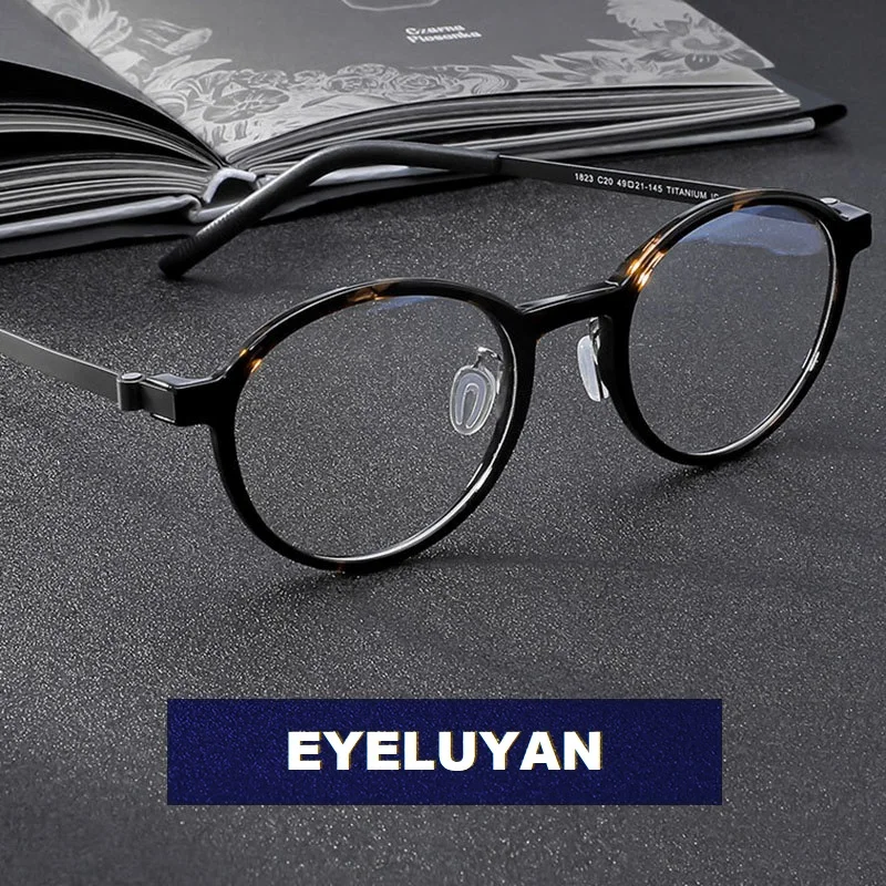 EYELUYAN Ultralight Optical Glasses Prescription Frame Men TR90 Rim Round Eyeglass Women Titnaium Temple Screwless Eyewear
EYELUYAN Ultralight Optical Glasses Prescription Frame Men TR90 Rim Round Eyeglass Women Titnaium Temple Screwless Eyewear