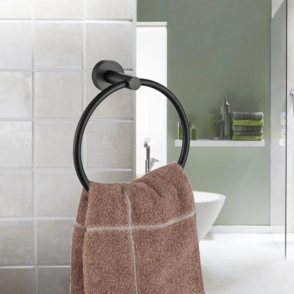 Matte Black Towel Ring Modern Hand Towel Stainless Steel Holder Minimalist Bath Towel Round Rack Hanger 16cm/6.3in Decor Home
Matte Black Towel Ring Modern Hand Towel Stainless Steel Holder Minimalist Bath Towel Round Rack Hanger 16cm/6.3in Decor Home