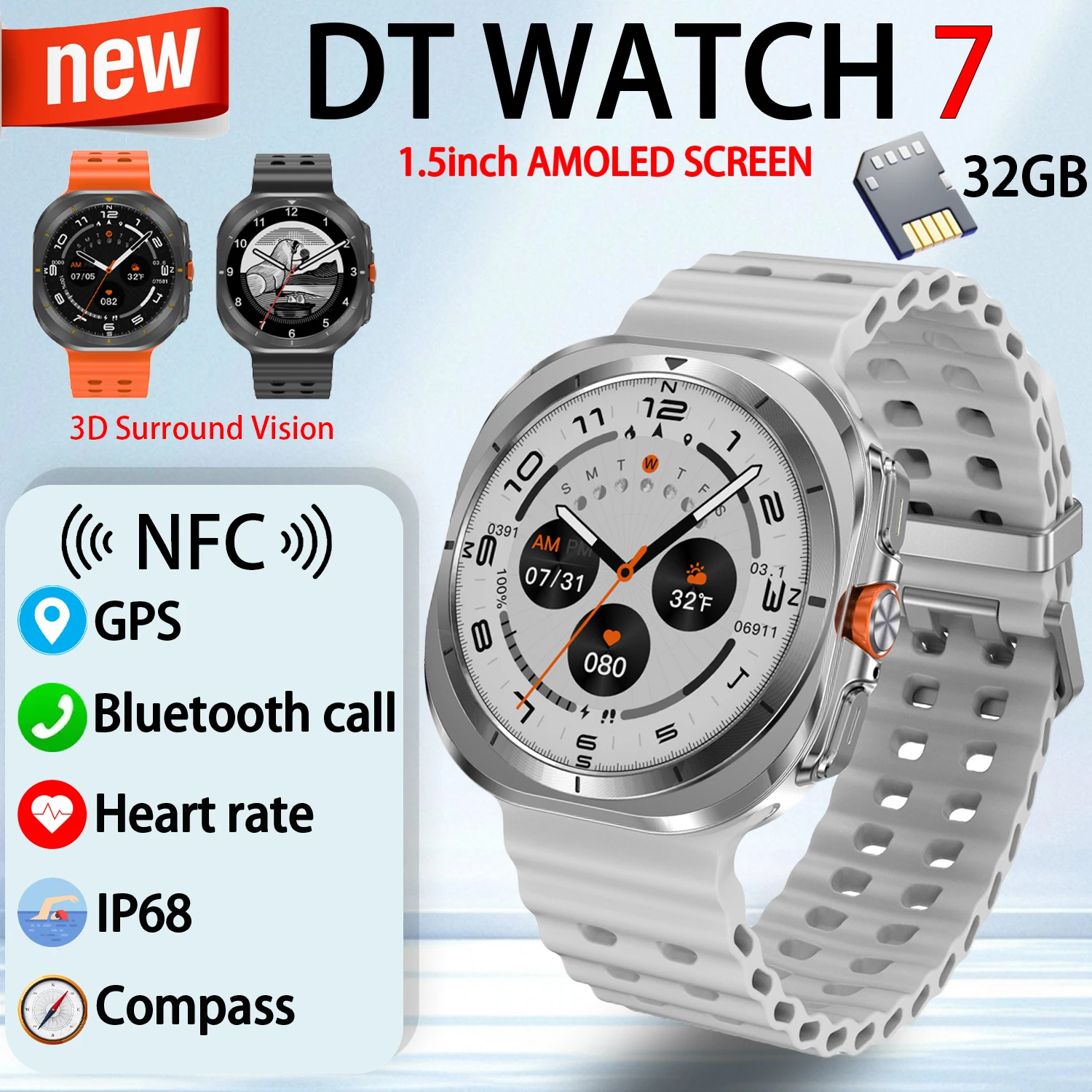 Новинка 2023 года для Galaxy Watch 7 Ultra, 32 ГБ, умные часы с большой памятью, 2025 HD, Bluetooth-вызовы, MP3/MP4, плеер, GPS-трекер, умные часы
Новинка 2023 года для Galaxy Watch 7 Ultra, 32 ГБ, умные часы с большой памятью, 2025 HD, Bluetooth-вызовы, MP3/MP4, плеер, GPS-трекер, умные часы
