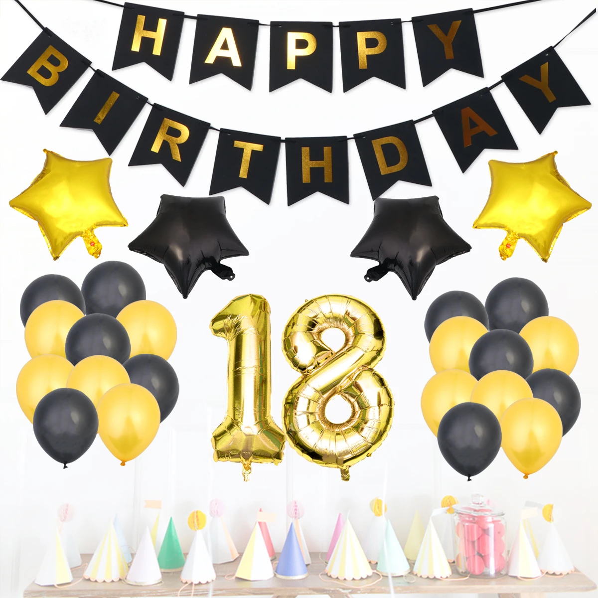 40 Inch Balloons Sets Birthday Premium Foil Latex Happy Birthday Banner Pentagram Theme Party Decor Black Golden Balloon
40 Inch Balloons Sets Birthday Premium Foil Latex Happy Birthday Banner Pentagram Theme Party Decor Black Golden Balloon