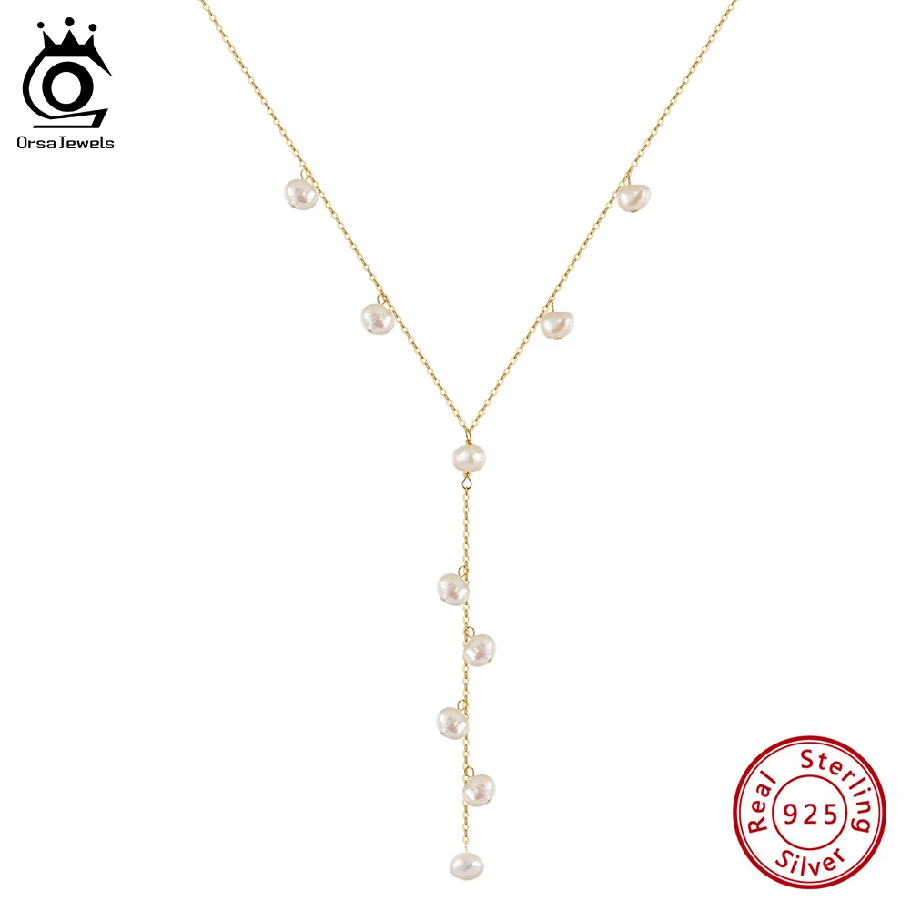 ORSA JEWELS 925 Sterling Silver Elegant Y Shape Necklace With Real Pearl Trendy Temperament Long Chain Tassel Y Necklace BQN29
ORSA JEWELS 925 Sterling Silver Elegant Y Shape Necklace With Real Pearl Trendy Temperament Long Chain Tassel Y Necklace BQN29