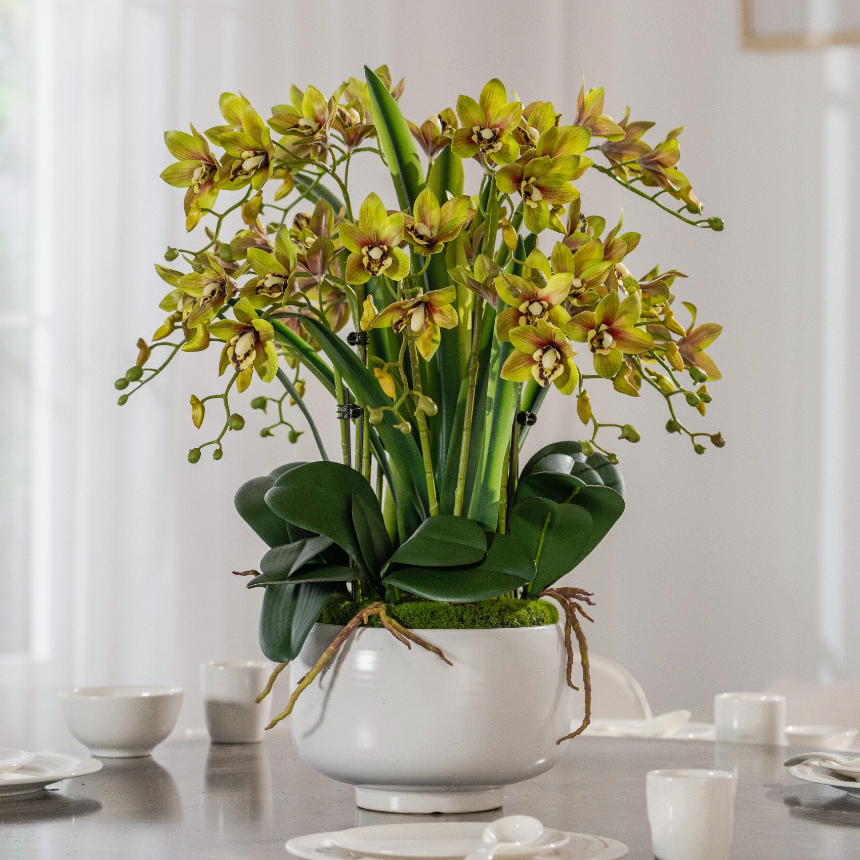 Cymbidium floral arrangement simulation fake flower plastic advanced bionic home decoration living room dining table decoration
Cymbidium floral arrangement simulation fake flower plastic advanced bionic home decoration living room dining table decoration