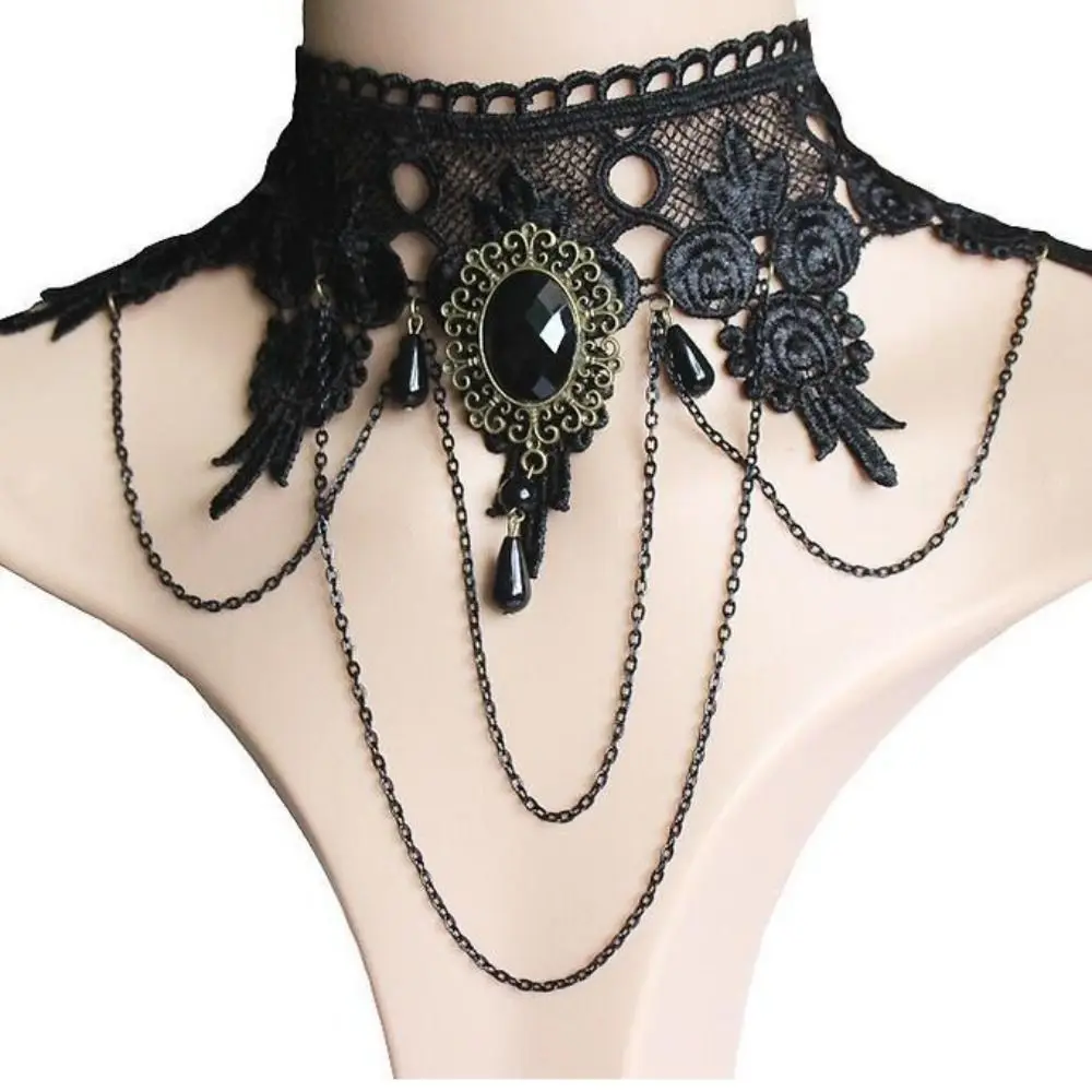 Vintage Tassel Black Lace Choker Clavicle Chain Steampunk Gothic Necklace Bracelet Romantic Punk Retro Necklace Women Girls
Vintage Tassel Black Lace Choker Clavicle Chain Steampunk Gothic Necklace Bracelet Romantic Punk Retro Necklace Women Girls
