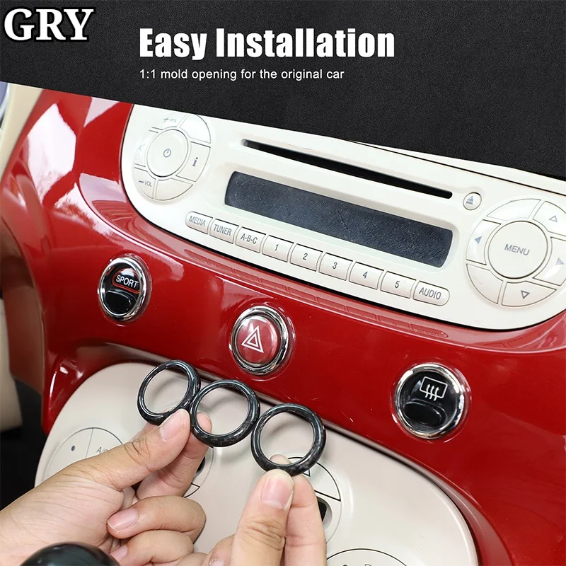 Car Turbo Ring hazard lights driving mode Cover Trim For Fiat 500 07-24 Abarth 595 12-24 Real Carbon Fiber Interior Accessories
Car Turbo Ring hazard lights driving mode Cover Trim For Fiat 500 07-24 Abarth 595 12-24 Real Carbon Fiber Interior Accessories