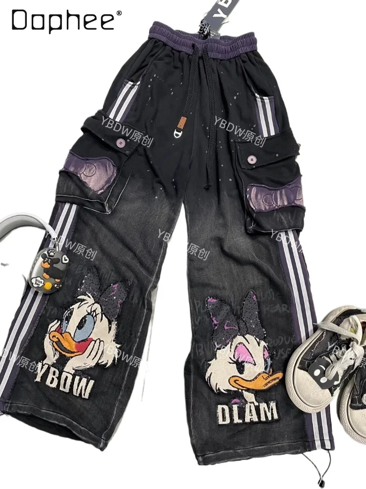 Cargo Pants Women Autumn New Heavy Craft Cartoon Duck Workwear Casual Sweatpants Loose High Waist Wide Leg Pants Women Jeans
Cargo Pants Women Autumn New Heavy Craft Cartoon Duck Workwear Casual Sweatpants Loose High Waist Wide Leg Pants Women Jeans