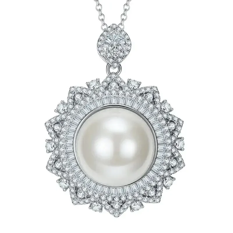 Spring Qiaoer Classic Solid 925 Sterling Silver 16mm Round Pearl Created Moissanite Pendant Necklaces Women Wedding Fine Jewelry
Spring Qiaoer Classic Solid 925 Sterling Silver 16mm Round Pearl Created Moissanite Pendant Necklaces Women Wedding Fine Jewelry
