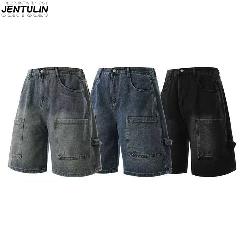 Street Style Workwear Denim Shorts Men's Distressed Washed Gradient Loose Leg Pockets Versatile Five Quarter Shorts Y2k Clothing
Street Style Workwear Denim Shorts Men's Distressed Washed Gradient Loose Leg Pockets Versatile Five Quarter Shorts Y2k Clothing