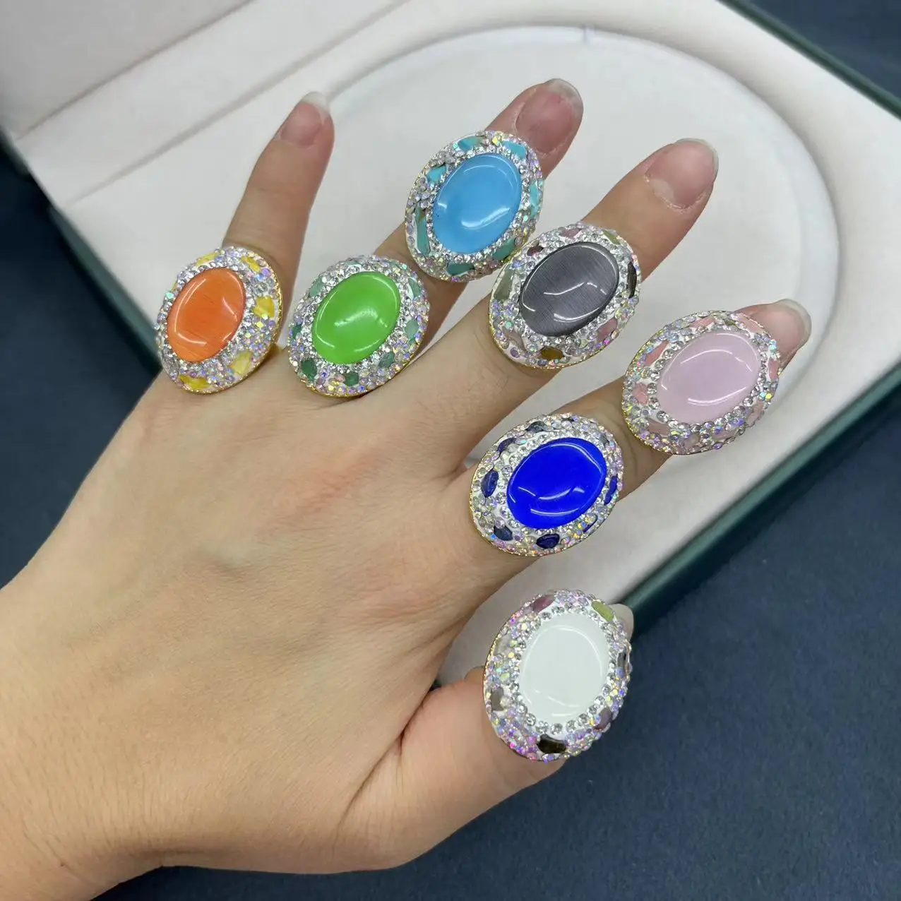 DIY accessories Natural stone ring Internet celebrity new product European and American cross-border color retention electroplat
DIY accessories Natural stone ring Internet celebrity new product European and American cross-border color retention electroplat