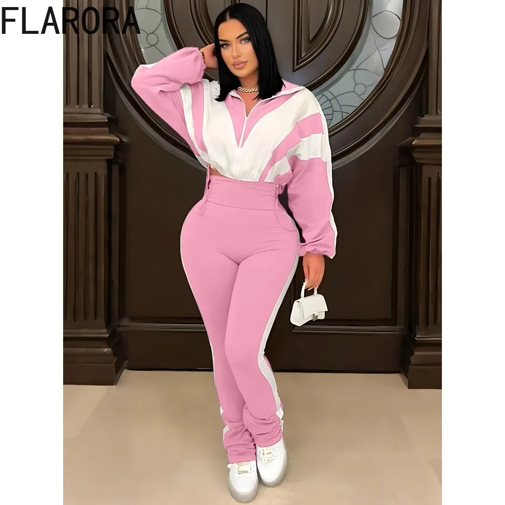 FLARORA 2025 Autumn New Stripe Patchwork Two Piece Sets Woman Long Sleeve Zip Crop Jackets And High Waist Flare Pants Outfits
FLARORA 2025 Autumn New Stripe Patchwork Two Piece Sets Woman Long Sleeve Zip Crop Jackets And High Waist Flare Pants Outfits