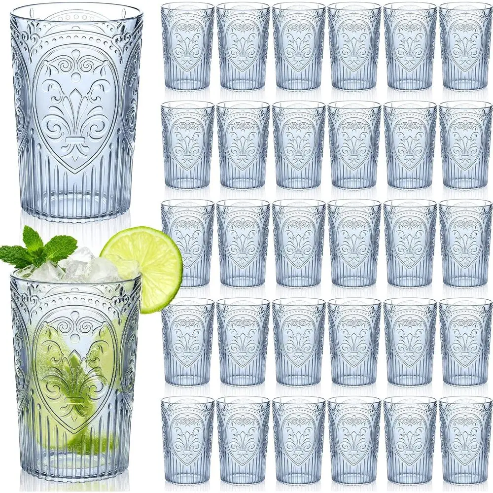 Plastic Vintage Drinking Glasses - 16 oz StemlRibbed Highball Glasses Bulk Emed Reusable Cups or Water r Cocktails Juice Wedding
Plastic Vintage Drinking Glasses - 16 oz StemlRibbed Highball Glasses Bulk Emed Reusable Cups or Water r Cocktails Juice Wedding