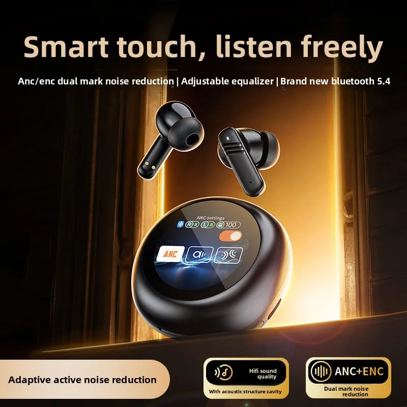 New arrival smart earphones full color touch round screen anc+enc dual mark noise reduction bluetooth earphones with good sound
New arrival smart earphones full color touch round screen anc+enc dual mark noise reduction bluetooth earphones with good sound