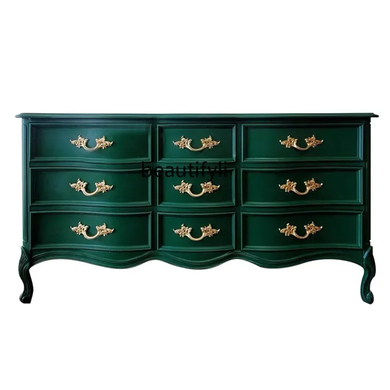 V French solid wood retro old multi-drawer storage side cabinet neoclassical European entrance cabinet
V French solid wood retro old multi-drawer storage side cabinet neoclassical European entrance cabinet