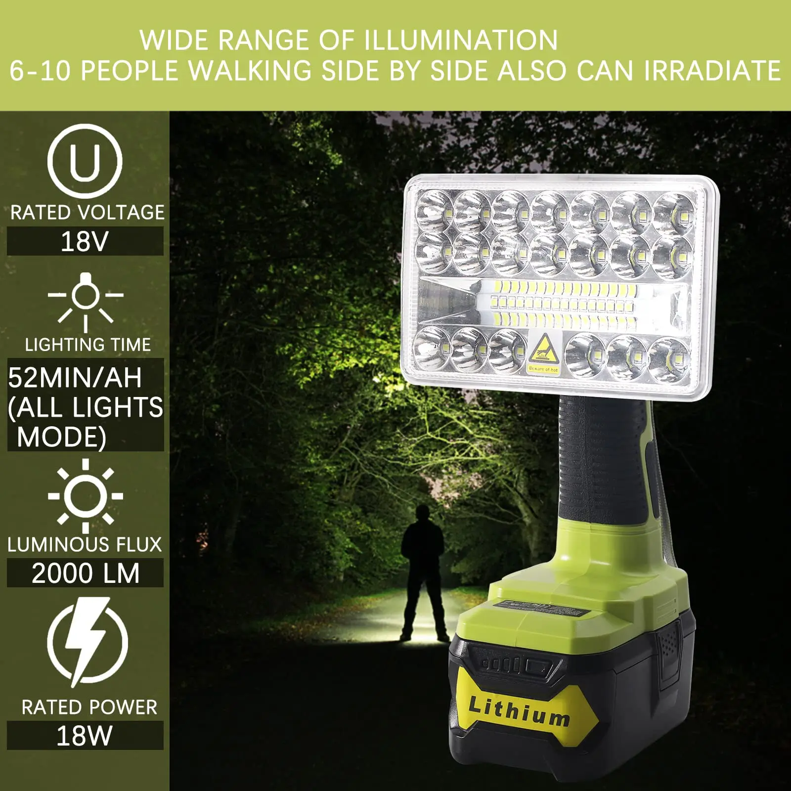 Cordless LED Work Light for Ryobi 18v ONE+Li-ion NiCd NiMh Batteries P108 2000LM Power LED Spotlight Handheld Flashlight Jobsite 
Cordless LED Work Light for Ryobi 18v ONE+Li-ion NiCd NiMh Batteries P108 2000LM Power LED Spotlight Handheld Flashlight Jobsite