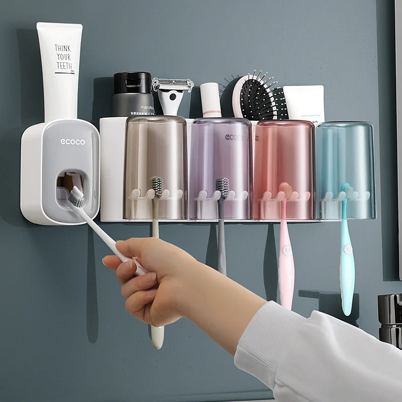 Toothbrush Rack Toothbrush Cup Mouthwash Wall-mounted Bathroom Punch-free Wall-mounted Storage Rack
Toothbrush Rack Toothbrush Cup Mouthwash Wall-mounted Bathroom Punch-free Wall-mounted Storage Rack