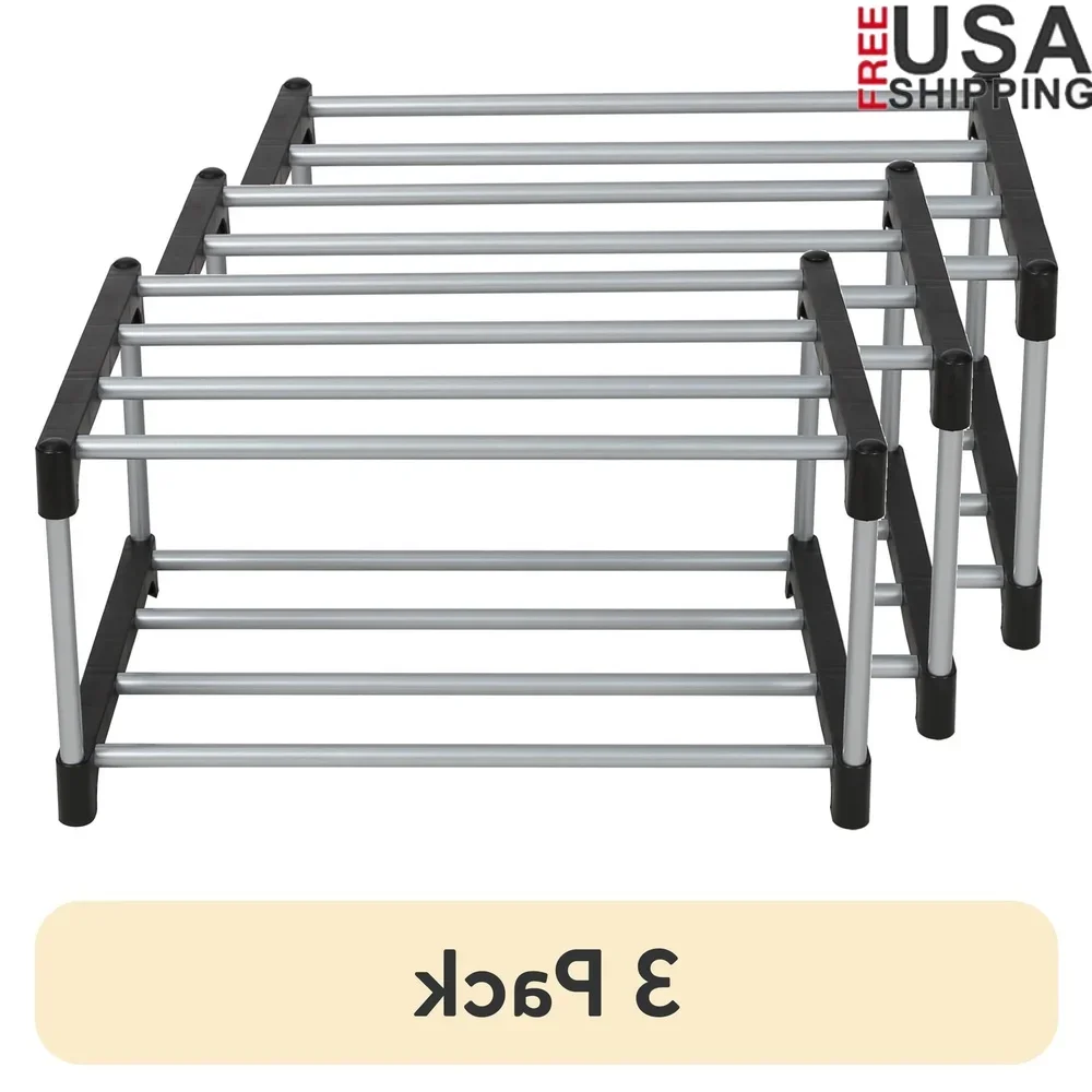 2 Tier Shoe Rack 3 Pack 4 Pairs Shoes Stackable Modular Storage Solution Durable Iron Plastic Easy Assembly Storage Organizer
2 Tier Shoe Rack 3 Pack 4 Pairs Shoes Stackable Modular Storage Solution Durable Iron Plastic Easy Assembly Storage Organizer