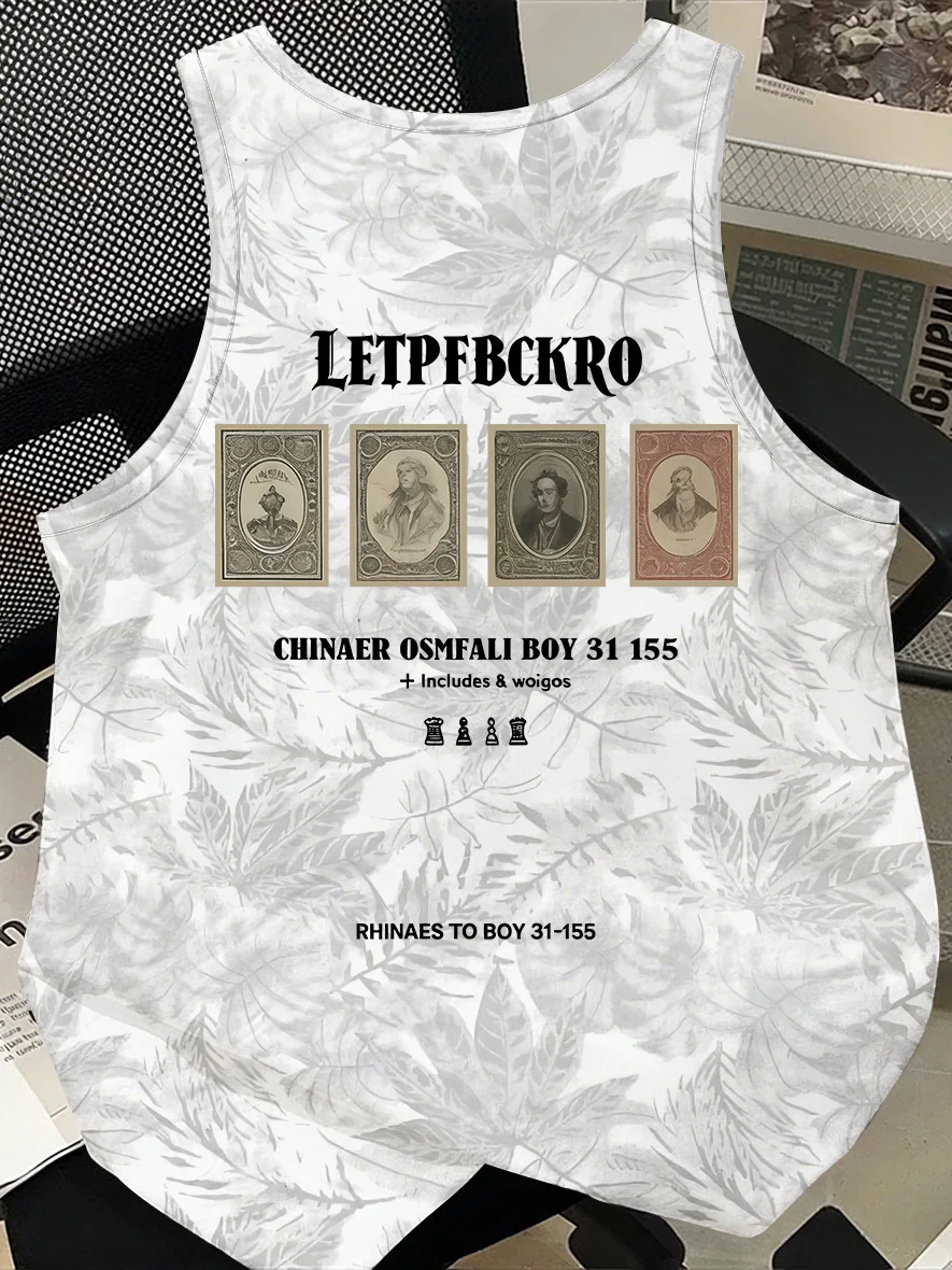 Leaf Dyed Sleeveless Vest T-Shirt Men Summer Sport Casual Top Loose Fit Printed Breathable round Neck Regular Length
Leaf Dyed Sleeveless Vest T-Shirt Men Summer Sport Casual Top Loose Fit Printed Breathable round Neck Regular Length
