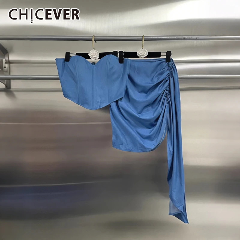 CHICEVER синий комплект из двух предметов со складками, женский жилет без рукавов с квадратным воротником, сексуальные женские юбки для отпуска, модный стиль
CHICEVER синий комплект из двух предметов со складками, женский жилет без рукавов с квадратным воротником, сексуальные женские юбки для отпуска, модный стиль