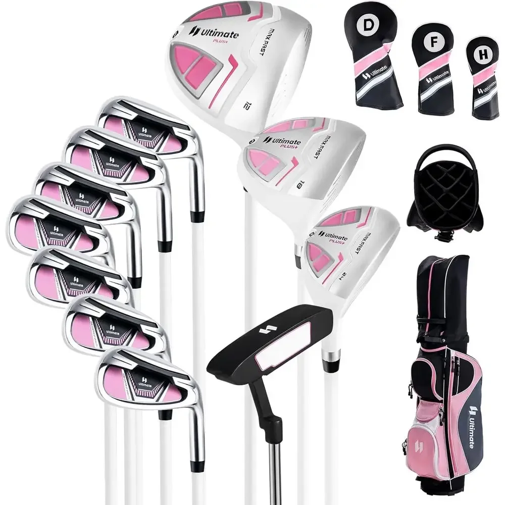 Ladies Golf Club Set, 9/11 Pieces, 460cc Driver, 3 Wood, Hybrid, Irons 6-9, Putter
Ladies Golf Club Set, 9/11 Pieces, 460cc Driver, 3 Wood, Hybrid, Irons 6-9, Putter