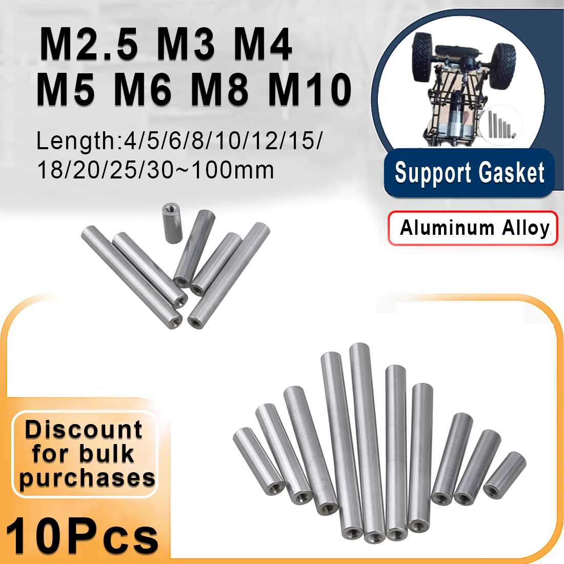 5-10pcs/lot M2 M2.5 M3 M4 M5 M6 M8 M10*L Round aluminum standoff spacer Stud extend long nut L=6 TO 100
5-10pcs/lot M2 M2.5 M3 M4 M5 M6 M8 M10*L Round aluminum standoff spacer Stud extend long nut L=6 TO 100