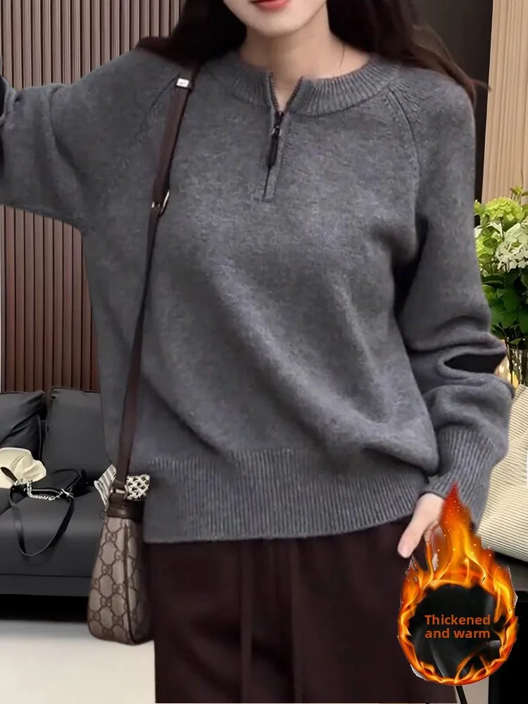 Warm Simple Lazy Sle Slimming round Ne Knitted Sweater Women's Faionable Versatile Long Sve French Sle Mid-Winter Top
Warm Simple Lazy Sle Slimming round Ne Knitted Sweater Women's Faionable Versatile Long Sve French Sle Mid-Winter Top