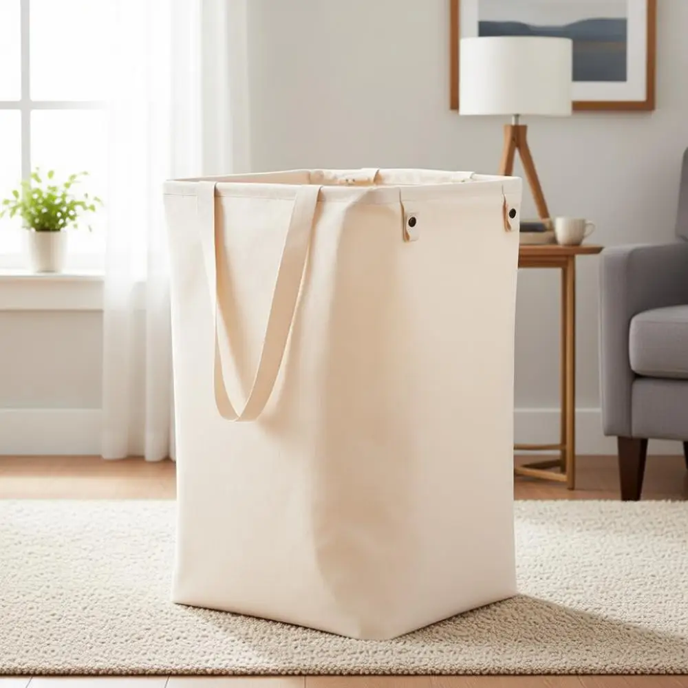 Tall Organic Cotton Hamper for Laundry - Large Natural Basket with Handles for Bathroom, Bedroom, Kids' Room
Tall Organic Cotton Hamper for Laundry - Large Natural Basket with Handles for Bathroom, Bedroom, Kids' Room