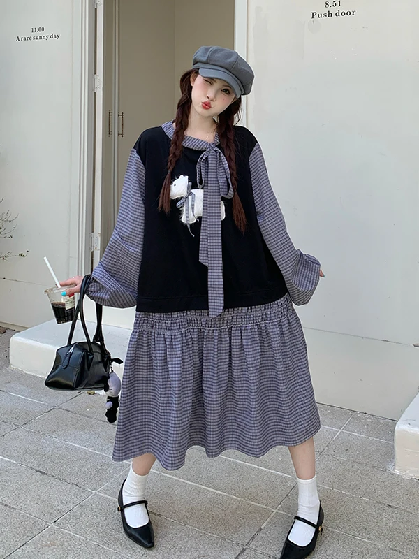 plus Size Plaid Midi Dress Spring New Loose Slimming Design Sense Patchwork Skirts Korean Style Long Sleeve Shirt Dress
plus Size Plaid Midi Dress Spring New Loose Slimming Design Sense Patchwork Skirts Korean Style Long Sleeve Shirt Dress