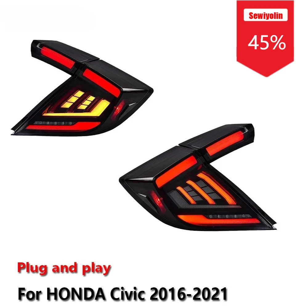 Sewiyolin Car LED Tail Light Assemblies For HONDA Civic 2016-2021 Auto Fog DRL Brake Turn Signal Lamp Plug and Play
Sewiyolin Car LED Tail Light Assemblies For HONDA Civic 2016-2021 Auto Fog DRL Brake Turn Signal Lamp Plug and Play