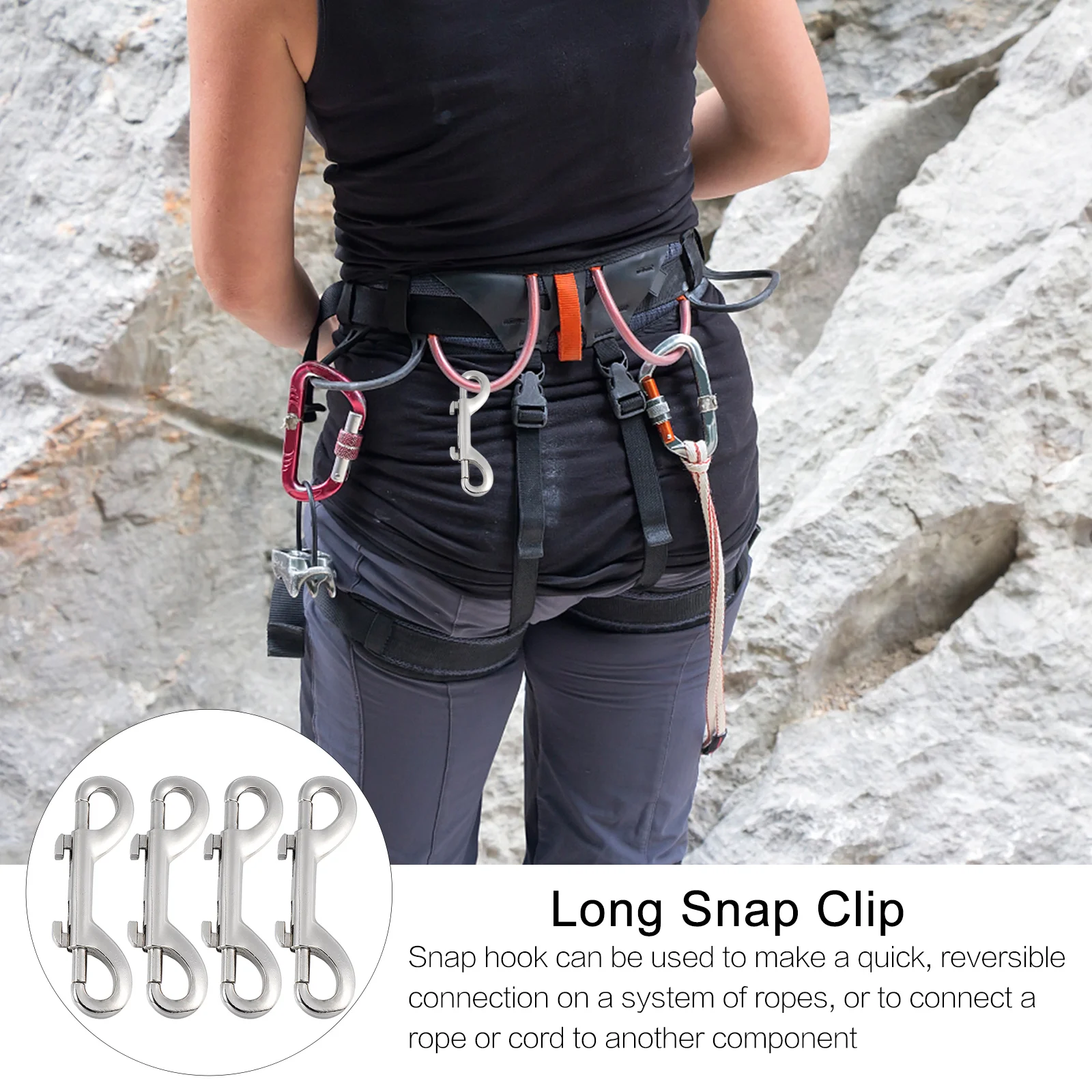 4 pcs Double Ended Snap Hooks Heavy Duty Carabiner Clips Silver Side Long Trigger Bolt Hook Metal Ocean Use Hardware
4 pcs Double Ended Snap Hooks Heavy Duty Carabiner Clips Silver Side Long Trigger Bolt Hook Metal Ocean Use Hardware