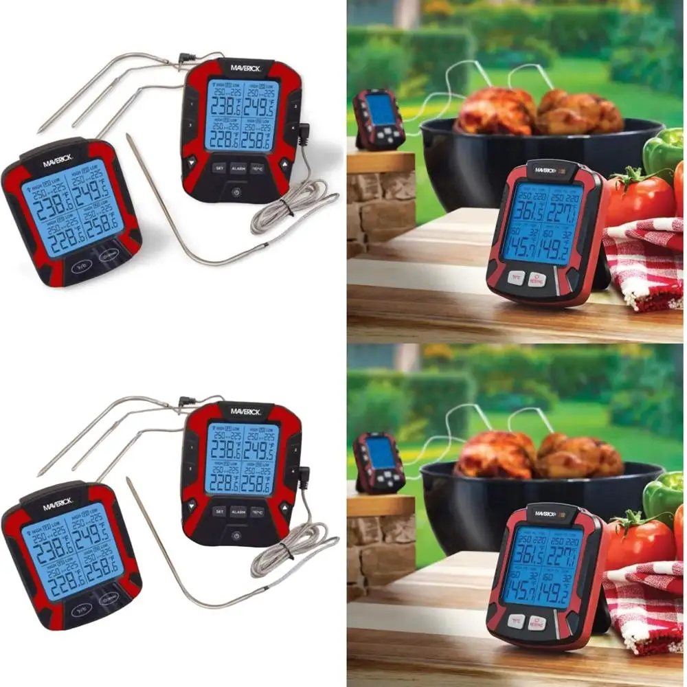 Extended Range 4-Probe Digital BBQ Remote Thermometer - Adrenaline Barbecue Company XR-50, Black/Red
Extended Range 4-Probe Digital BBQ Remote Thermometer - Adrenaline Barbecue Company XR-50, Black/Red