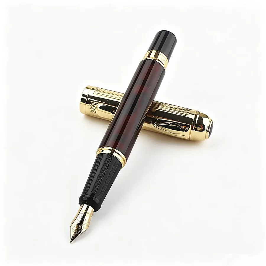Elegant Iridium Nib Fountain Pen Black Brown Barrel White Cap Gold Trim Premium Writing Pen for Daily Use Office Business Gift
Elegant Iridium Nib Fountain Pen Black Brown Barrel White Cap Gold Trim Premium Writing Pen for Daily Use Office Business Gift