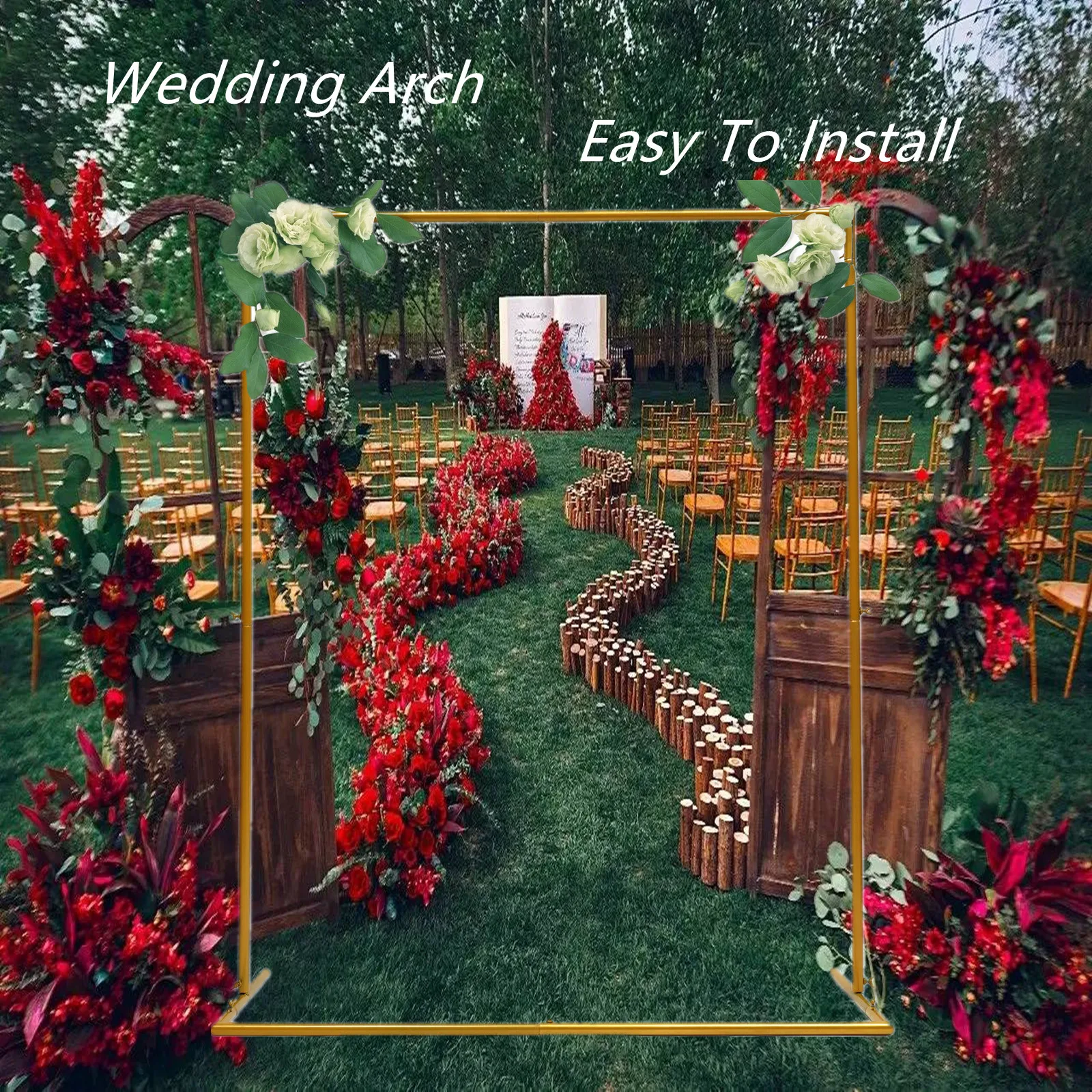 Metal Rectangle Wedding Arch Backdrop Stand Balloons Flower Rack Frame for Garden Birthday Event Party Decoration Gold
Metal Rectangle Wedding Arch Backdrop Stand Balloons Flower Rack Frame for Garden Birthday Event Party Decoration Gold