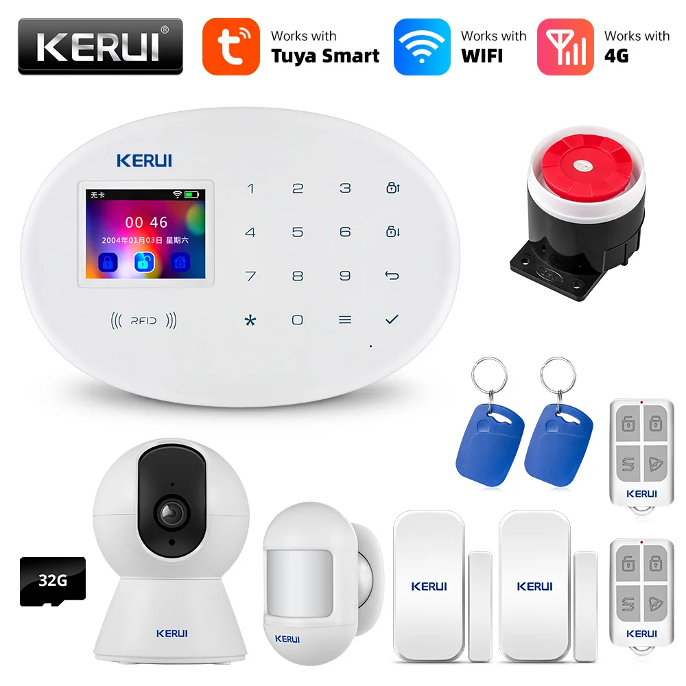 KERUI W204 Система умной домашней сигнализации Управление через приложение TFT Цветной дисплей Wi-Fi GSM Беспроводные соединения Датчик Семейная безопасность
KERUI W204 Система умной домашней сигнализации Управление через приложение TFT Цветной дисплей Wi-Fi GSM Беспроводные соединения Датчик Семейная безопасность