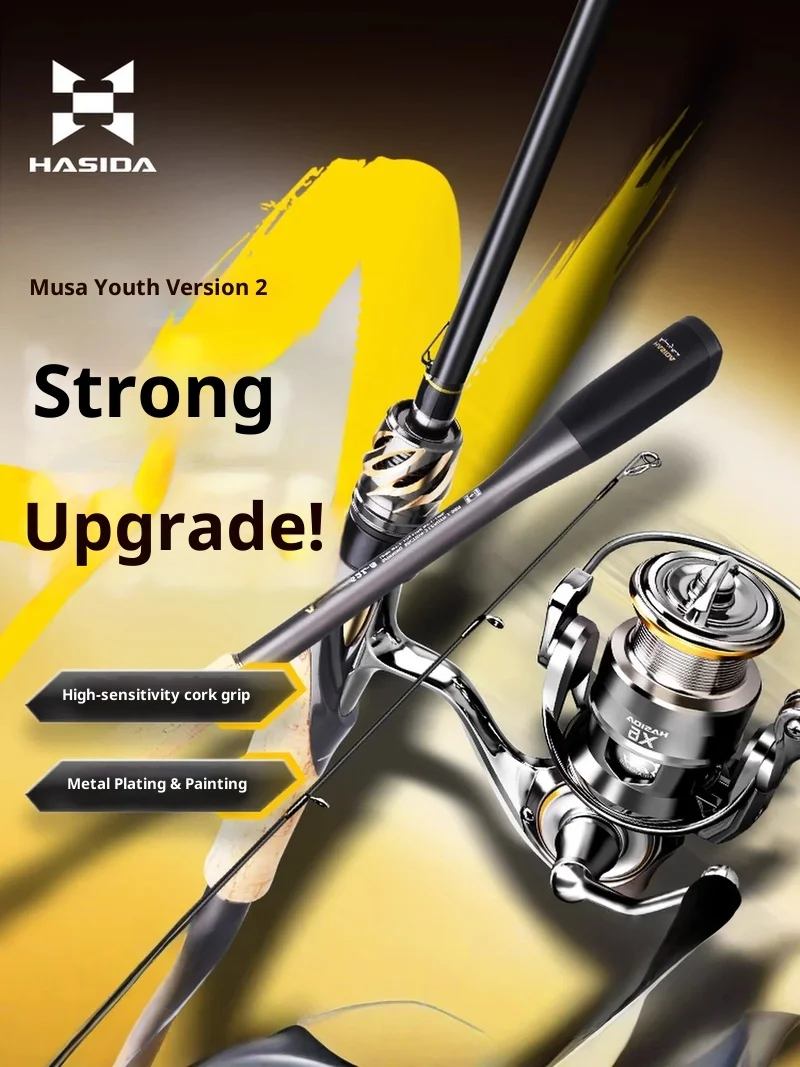 Hasida Lure Rod Set Musa Youth Ii Double Handle Spinning Reel Long Casting Straight Handle Cork Grip Metal Paint Outdoor Fishing
Hasida Lure Rod Set Musa Youth Ii Double Handle Spinning Reel Long Casting Straight Handle Cork Grip Metal Paint Outdoor Fishing
