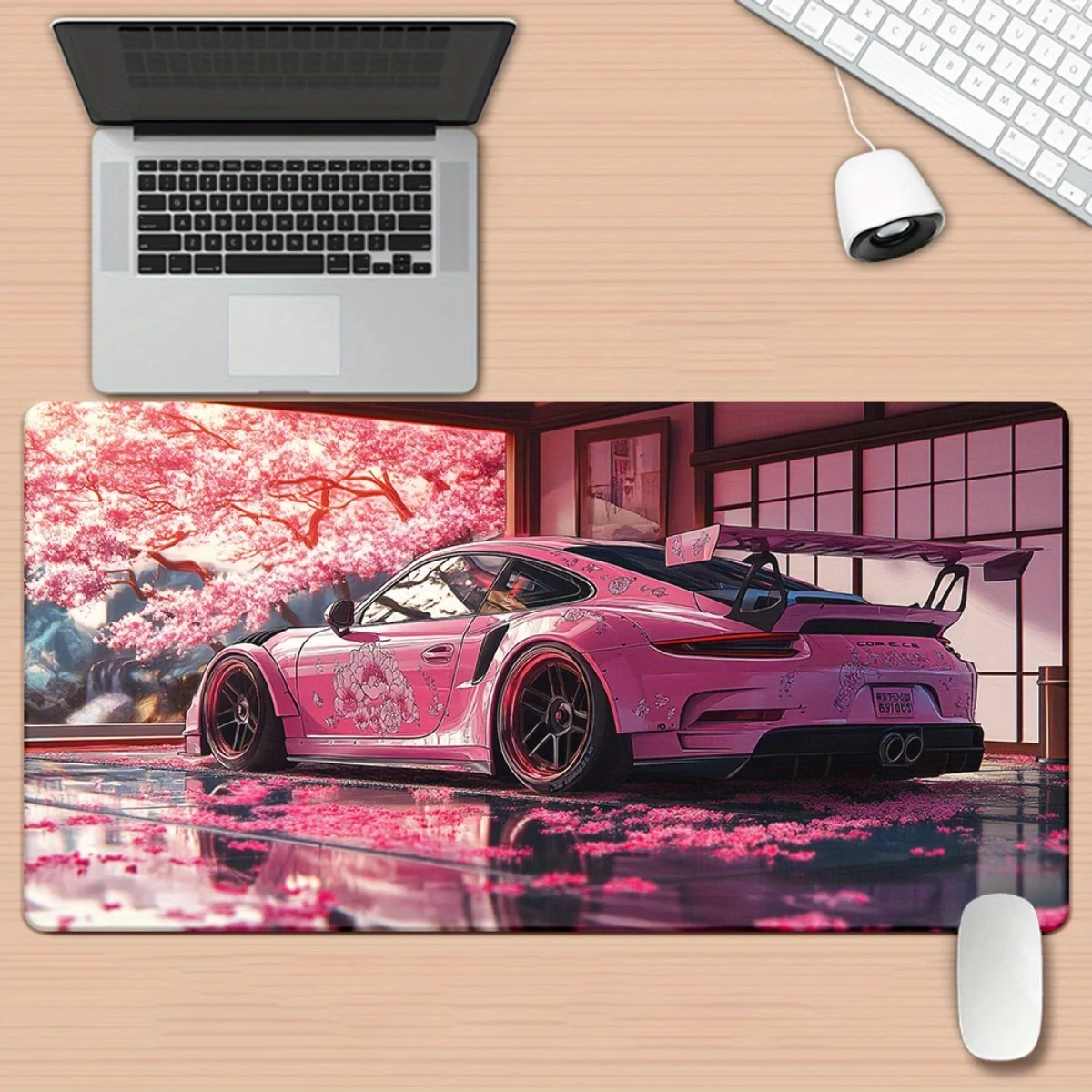 Sakura Pink Car mouse pad: HD Printed Artistic Design Multi-Functional Surface for Gaming Use Ideal Gift for Auto Enthusiasts 
Sakura Pink Car mouse pad: HD Printed Artistic Design Multi-Functional Surface for Gaming Use Ideal Gift for Auto Enthusiasts