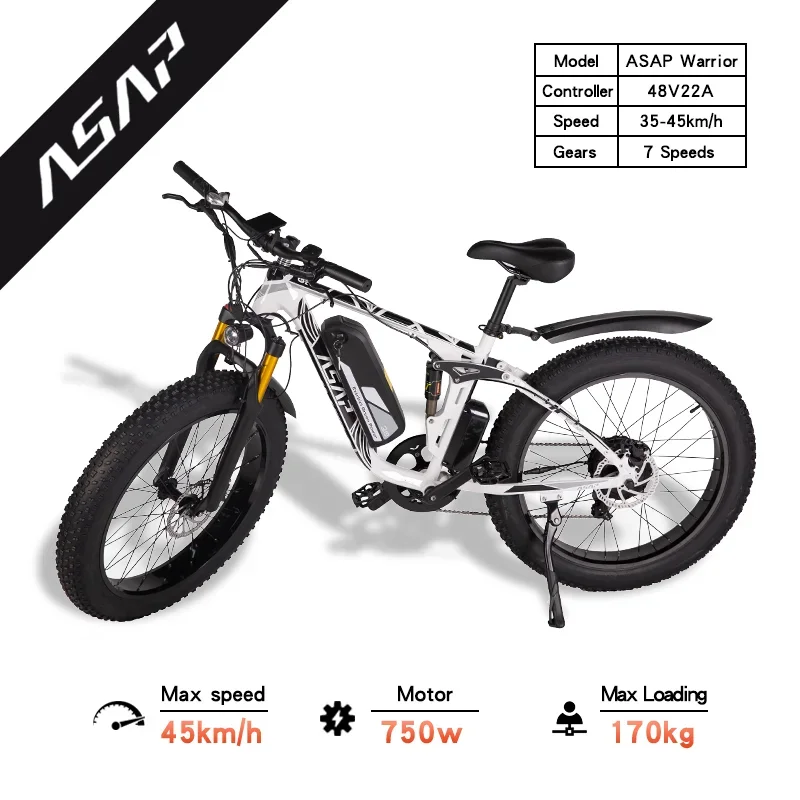 New Design Bicycle 48V 750W Motor US Warehouse 26 Inch Fat Tire Adult Electric Bike
New Design Bicycle 48V 750W Motor US Warehouse 26 Inch Fat Tire Adult Electric Bike