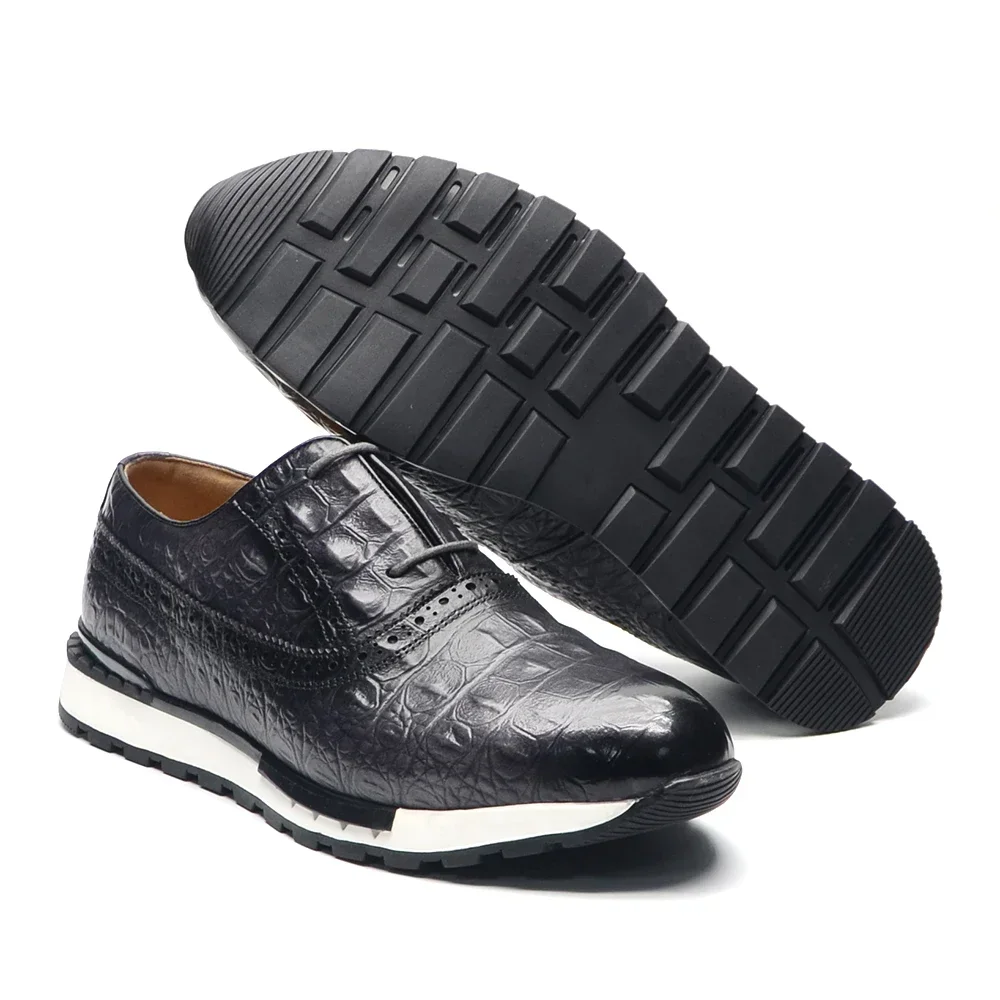 European Stylish Luxury Men's Casual Sneaker Shoes Genuine Cow Leather Crocodile Print Lace-up Oxford Gray Blue Black Footwear
European Stylish Luxury Men's Casual Sneaker Shoes Genuine Cow Leather Crocodile Print Lace-up Oxford Gray Blue Black Footwear