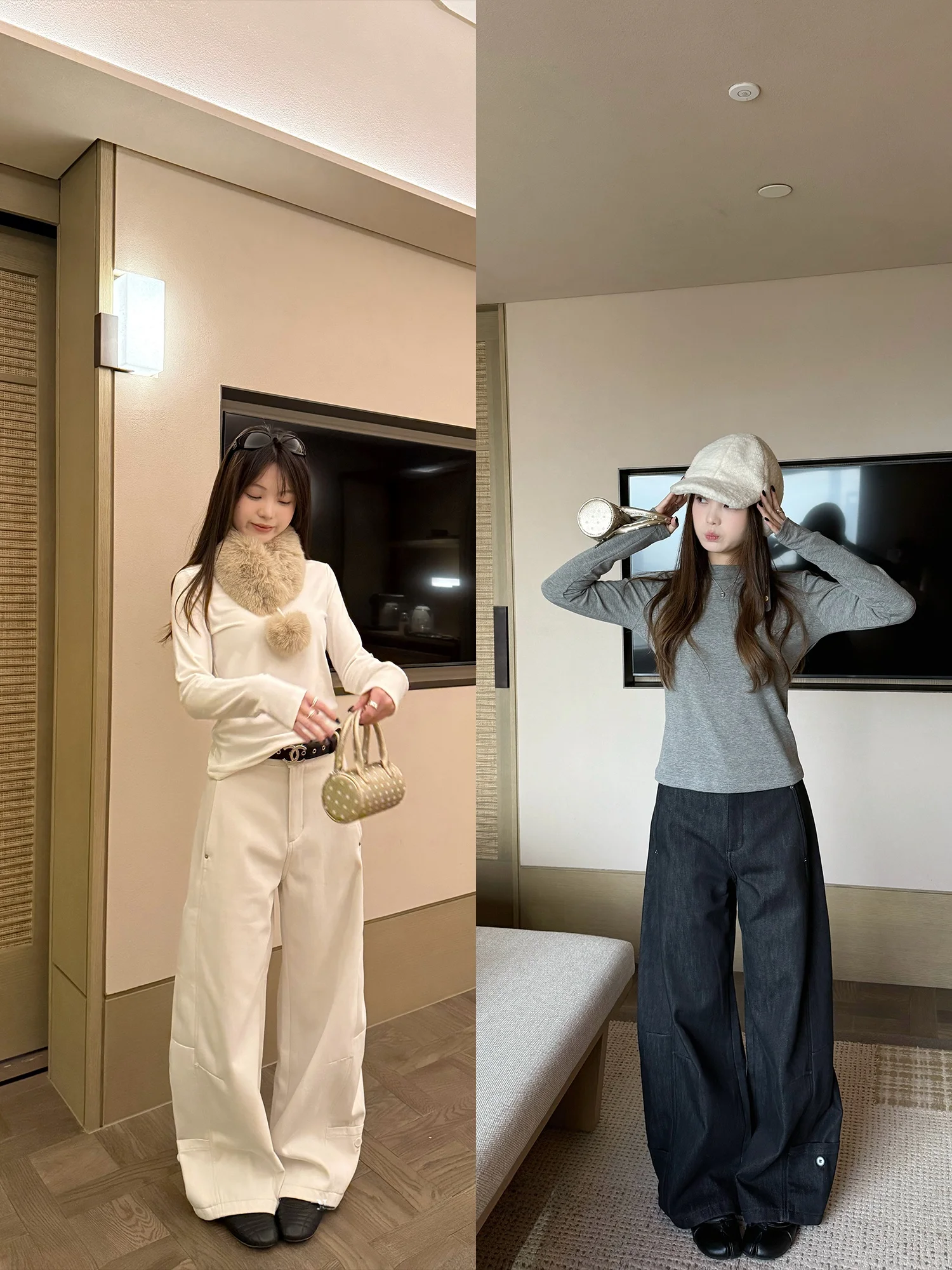 White Thiened Fce Lined Wide Leg Casual Pants Knife ape Winter 2025 High Waist Straight Tube ape for Girls
White Thiened Fce Lined Wide Leg Casual Pants Knife ape Winter 2025 High Waist Straight Tube ape for Girls