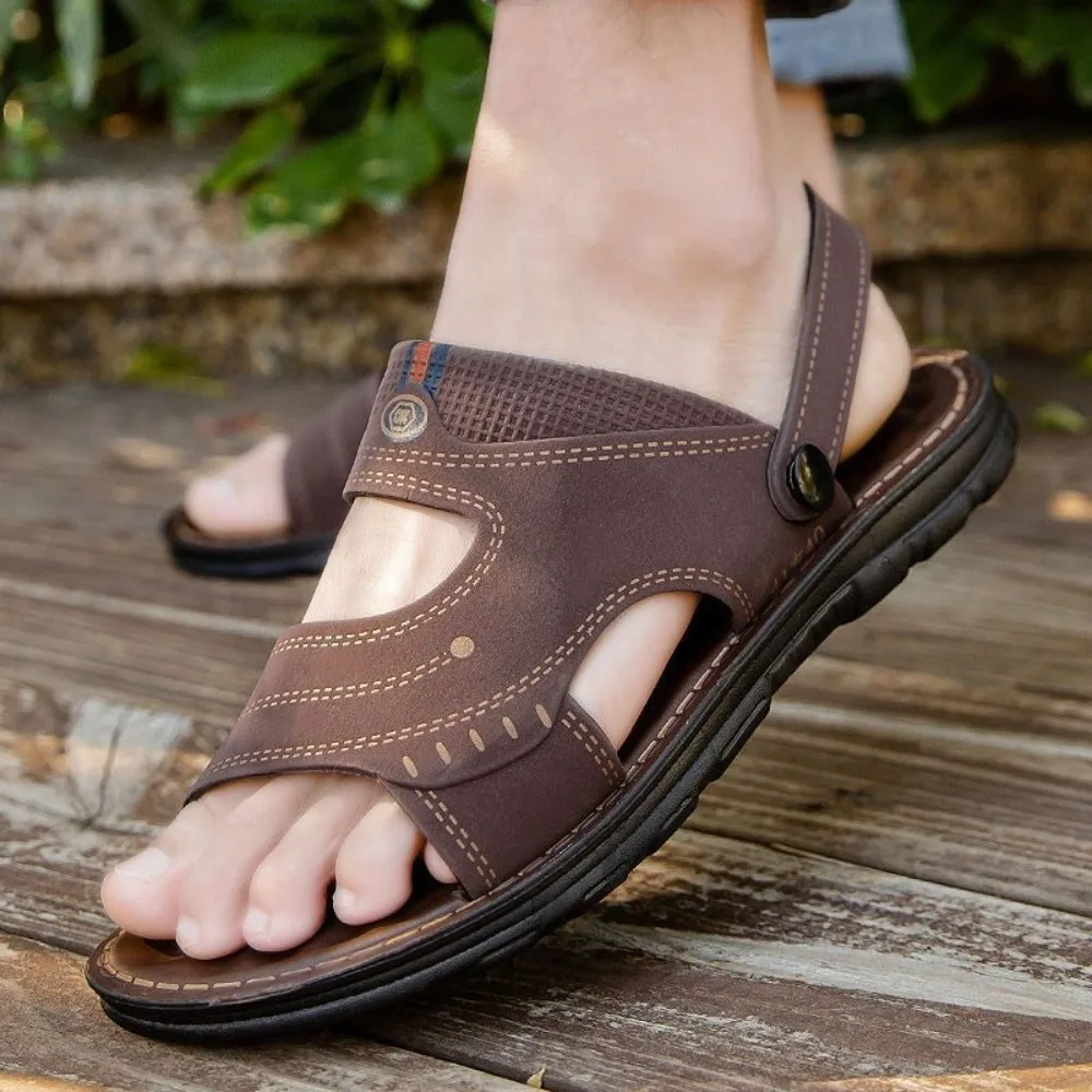 Fashion Open Toe Slides Sandals Men Thick Soled Beachwear Ankle Buckles Slippers Shoes Anti Slip Male Platform Slippers Summer
Fashion Open Toe Slides Sandals Men Thick Soled Beachwear Ankle Buckles Slippers Shoes Anti Slip Male Platform Slippers Summer