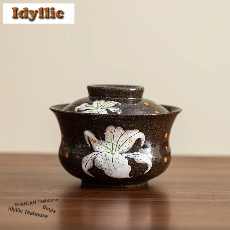 120 мл Роскошная чайная вареница с ручной росписью «Белая лилия Гайвань», чайная чаша с крышкой, комплект чайника, крышка, чаша, чайный сервиз кунг-фу, украшения, подарок
120 мл Роскошная чайная вареница с ручной росписью «Белая лилия Гайвань», чайная чаша с крышкой, комплект чайника, крышка, чаша, чайный сервиз кунг-фу, украшения, подарок