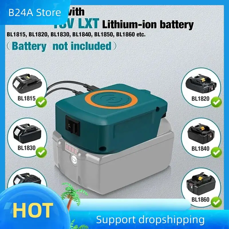 B24A Wireless Cell Phone Charger Lithium Battery Adapter For 18V Battery With USB-C 2.1A Fast Charges
B24A Wireless Cell Phone Charger Lithium Battery Adapter For 18V Battery With USB-C 2.1A Fast Charges