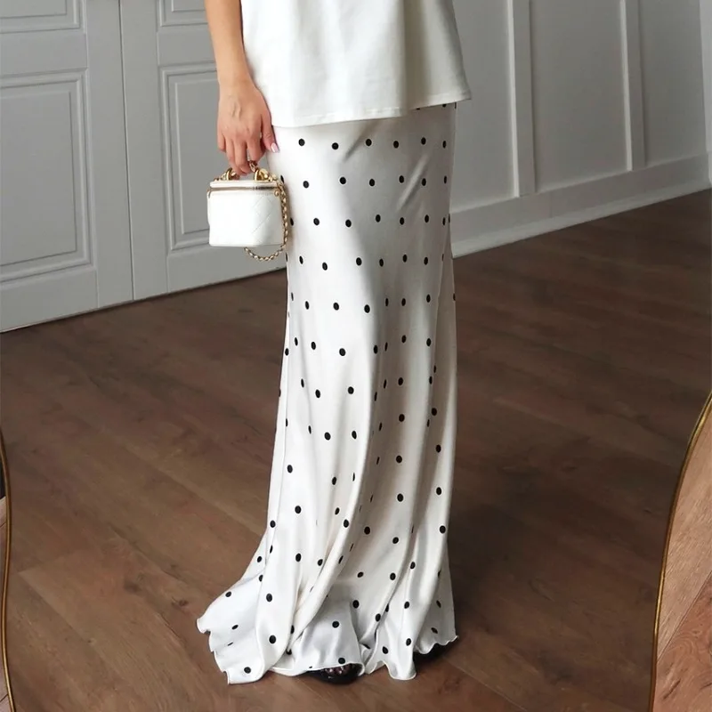 Tuularose Elegant Polka Dot Maxi Skirts Women's Fashion Printed Satin High Waist Patchwork Skirt Summer Party Chic Female Skirts
Tuularose Elegant Polka Dot Maxi Skirts Women's Fashion Printed Satin High Waist Patchwork Skirt Summer Party Chic Female Skirts