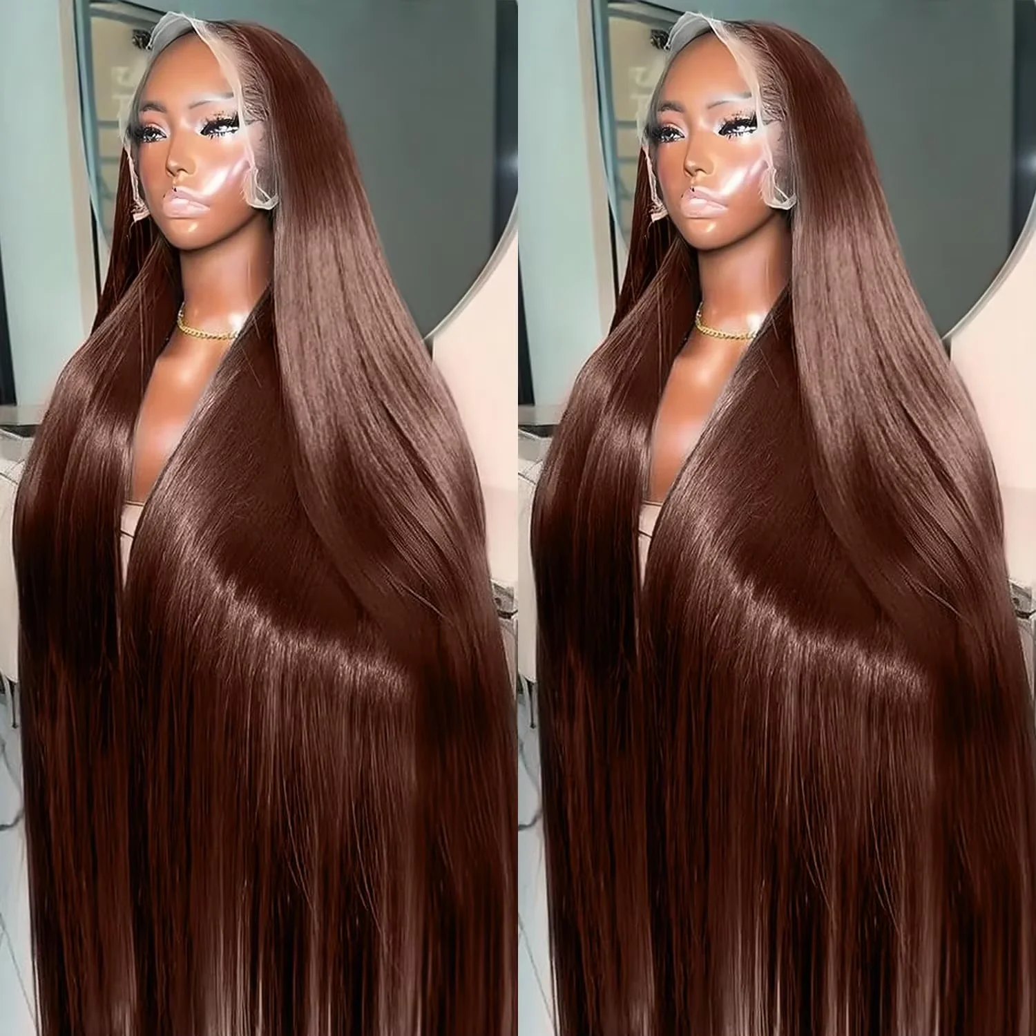 13x6 HD Chocolate Brown Straight Lace Front Wigs Human Hair 36 Inch 200% HD Transparent Lace Frontal Wig Brown Wigs For Women
13x6 HD Chocolate Brown Straight Lace Front Wigs Human Hair 36 Inch 200% HD Transparent Lace Frontal Wig Brown Wigs For Women
