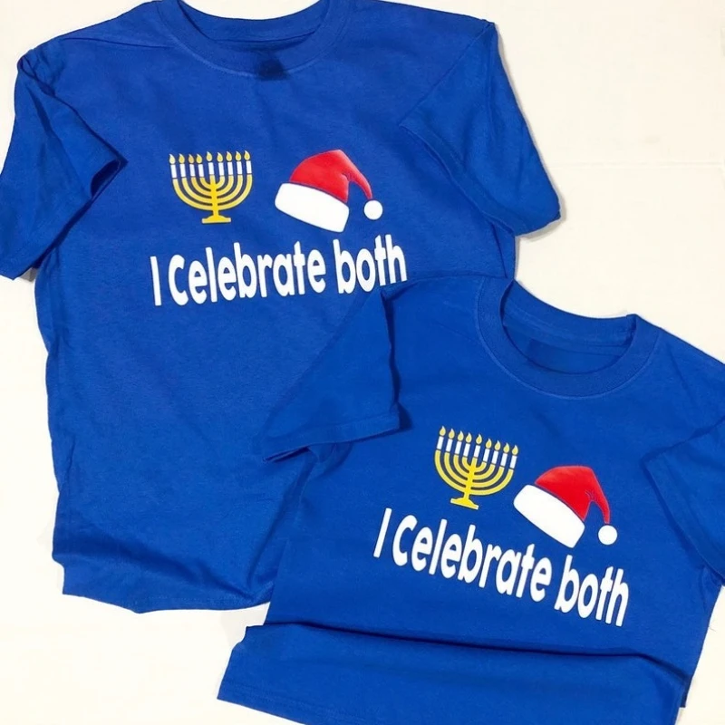Christmas and Hanukah Shirts with Menorah and Santa Hat I Celebrate Both Merry Christmas Happy Holidays Holiday Shirt Family Tee
Christmas and Hanukah Shirts with Menorah and Santa Hat I Celebrate Both Merry Christmas Happy Holidays Holiday Shirt Family Tee